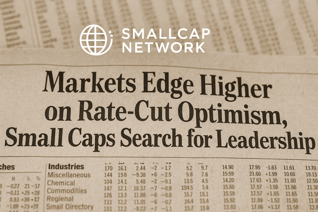 Markets edge higher on Rate cut optimism.Small Caps search for leadership.